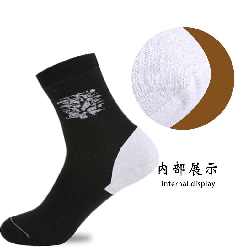 12 pairs of new autumn and winter anti-crack socks for both men and women, all-cotton mid-calf heel type socks to prevent dry feet and cracked feet for women Item Picture