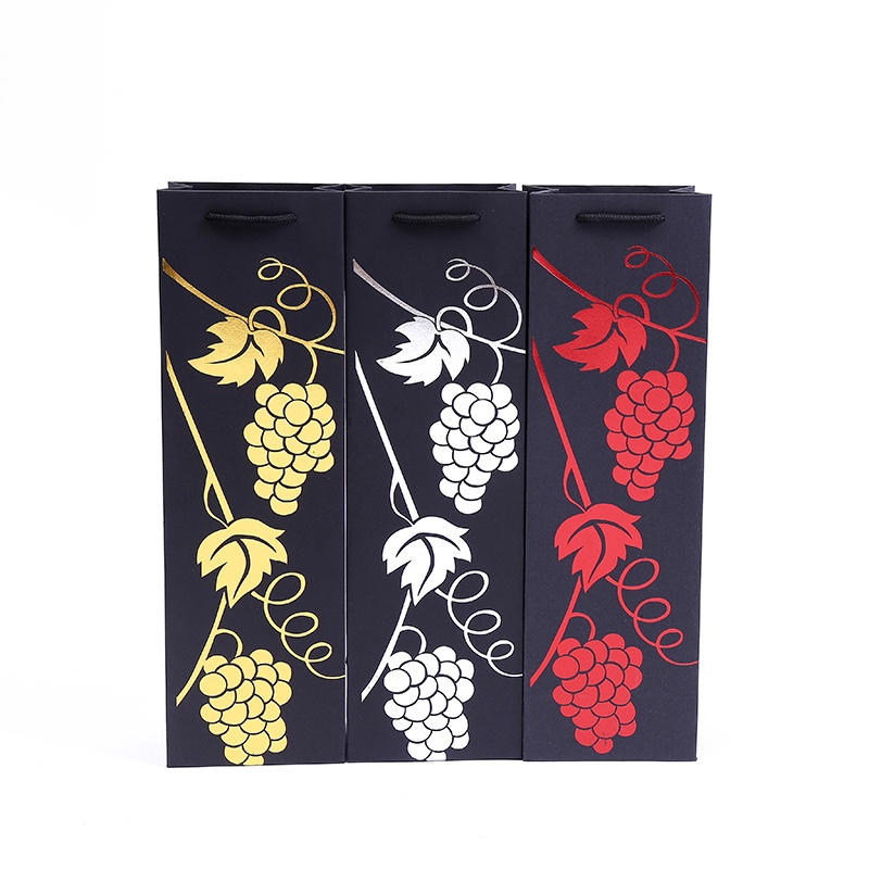 Red wine bag, packaging bag, paper bag, black card
