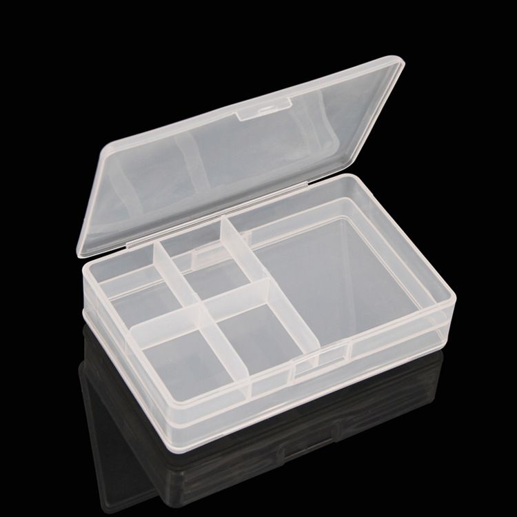 Double-sided creative 6-compartment medicine box with lid, three-layer folding 6-compartment medicine box, jewelry box, plastic transparent medicine box, storage box