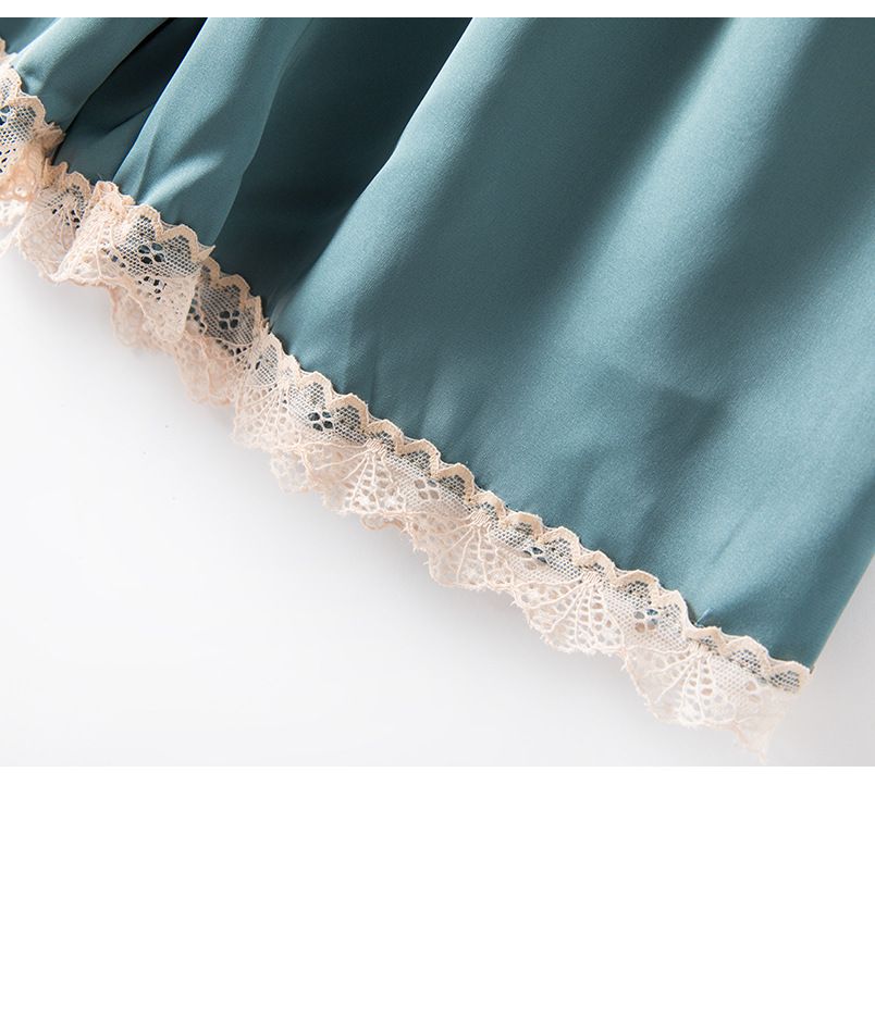 2020 Pajama Ladies Lace Halter Shorts Two-Piece Sexy Ice Silk Home Wear With Chest Cushion undefined