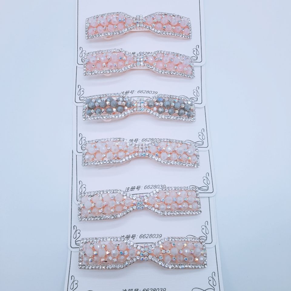 Korean-style hair clips and accessories, ins minimalist style pearl stone shiny powder hair clips, BB clips, back of the head clips, ponytail hair clips details Picture
