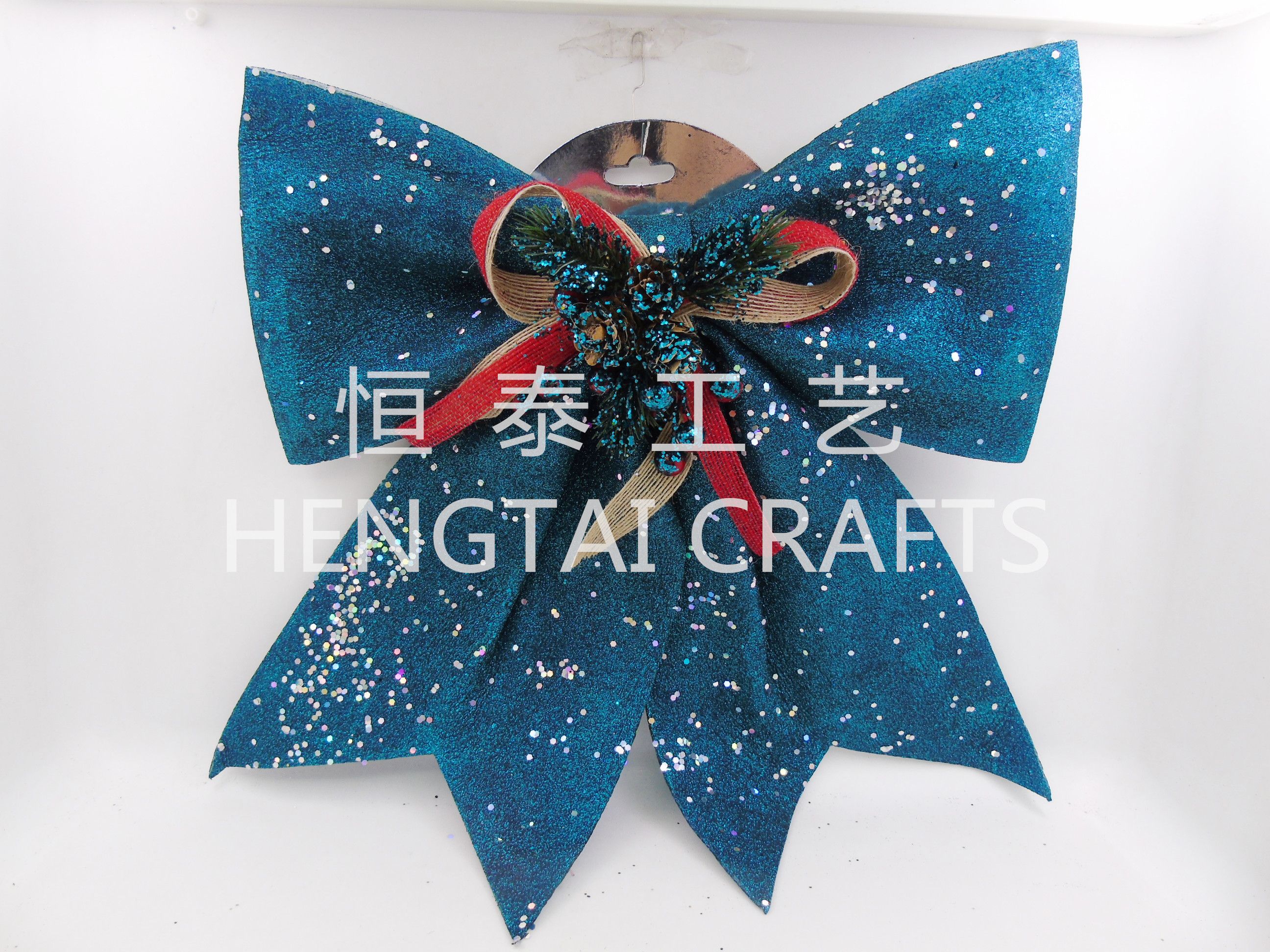 Christmas powder-coated cuttings with foam cotton bows detail image 4