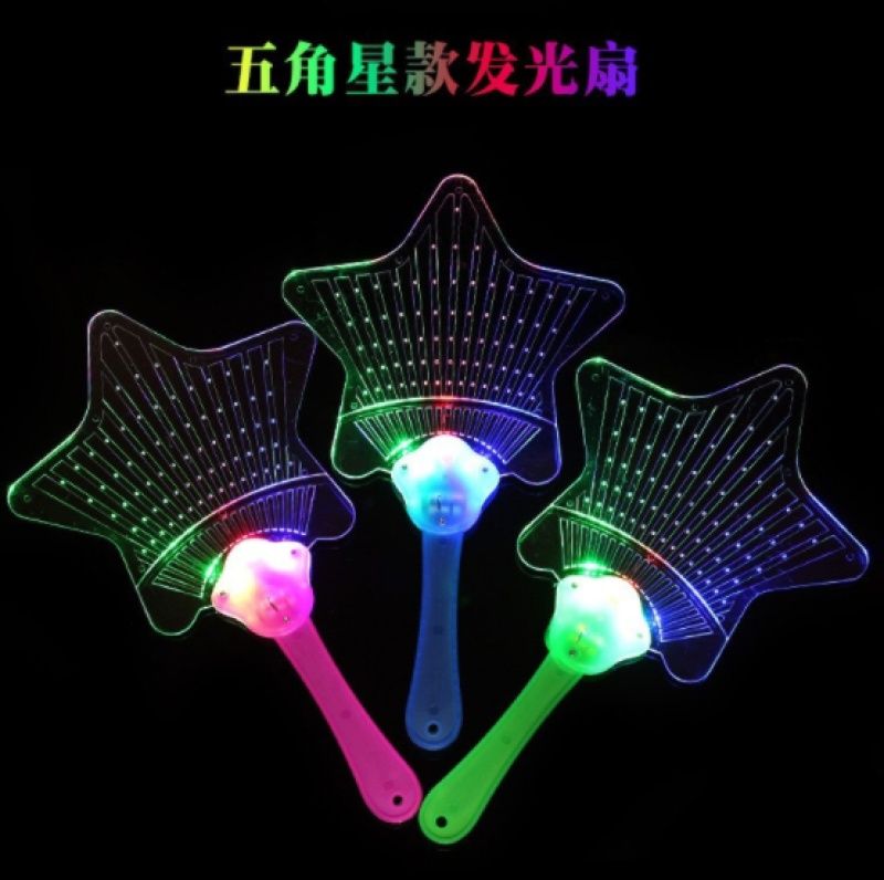 Night market stalls hot style hot selling luminous fans colorful flashing fans children's toys glowing toys thumbnail