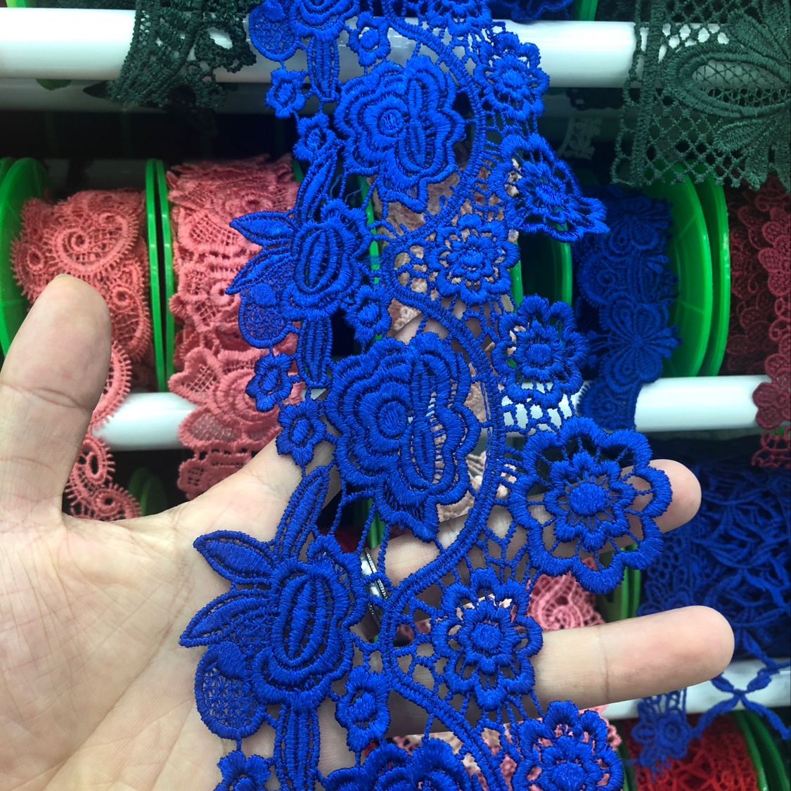 New Korean version barcode with polyester lace embroidery