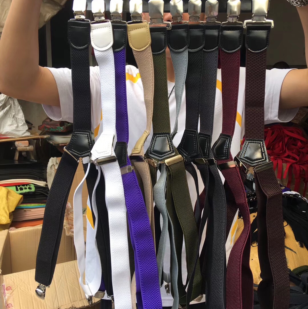 Men's Extra Wide Extra Thick Corn-Shaped Suspenders Adult Suspenders Clip High Stretch Elastic Suspenders Suit Suspenders Specification drawing