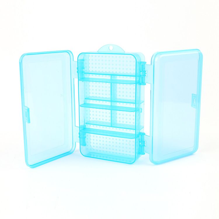 Foldable double-sided ten-compartment medicine box, plastic storage box, jewelry box, accessory storage box, portable medicine box, cloth basket, cotton rope, dirty clothes basket, bamboo basket, bubble Mart Specification image
