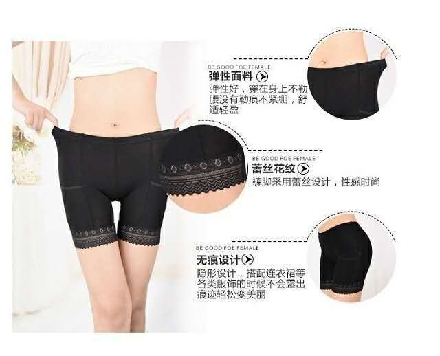 Safety pants, leak-proof pocket women's summer large-sized safety pants, modal thin breathable slimming three-part leggings for women detail image 9