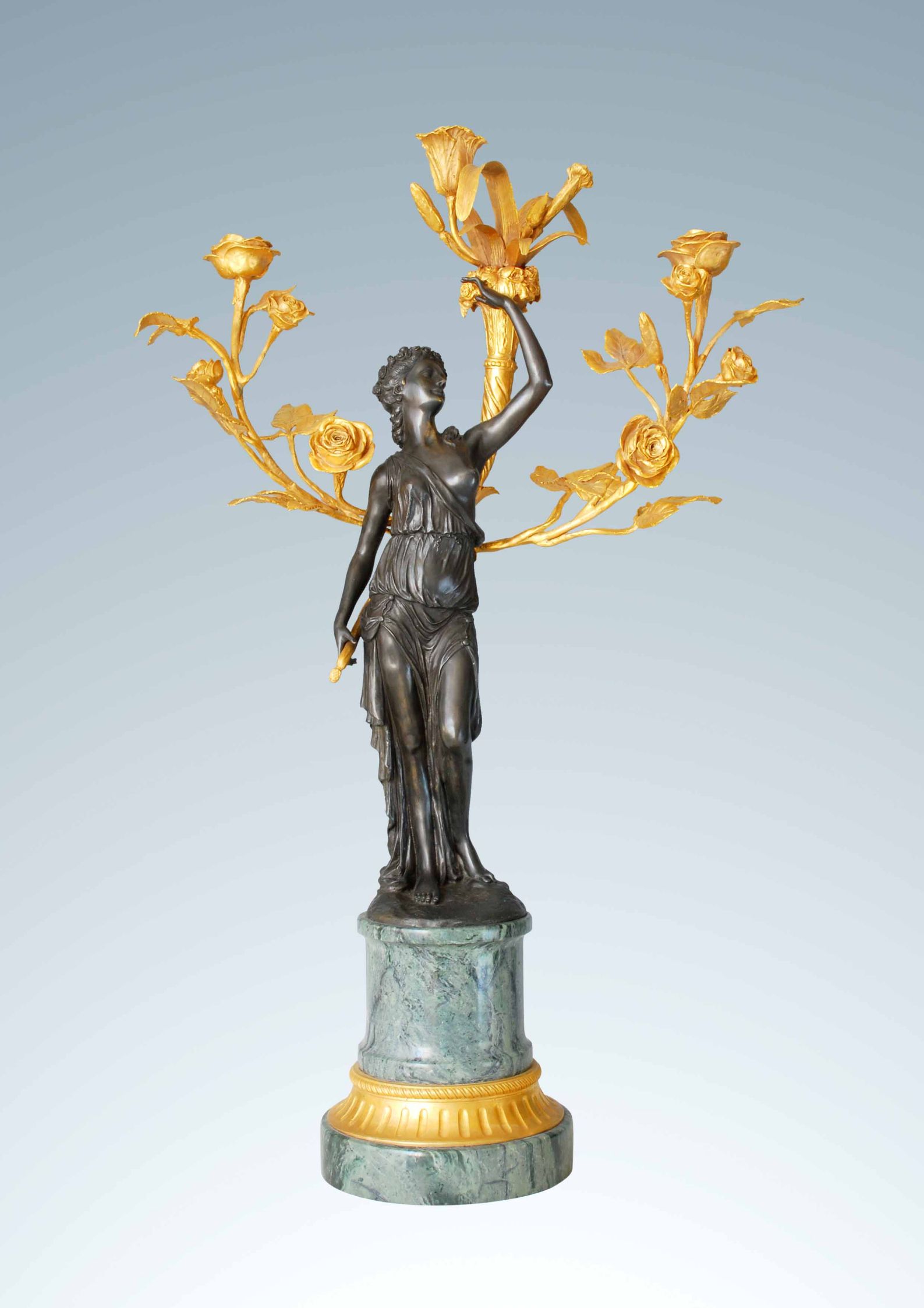 Copper Carving European Girl Candle Stand Office Home Living Room Indoor Copper Decoration Soft Decoration Products Modern Gift Giving details Picture