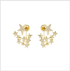 繁星似锦 星星耳钉 可拆卸 前后2⃣️戴