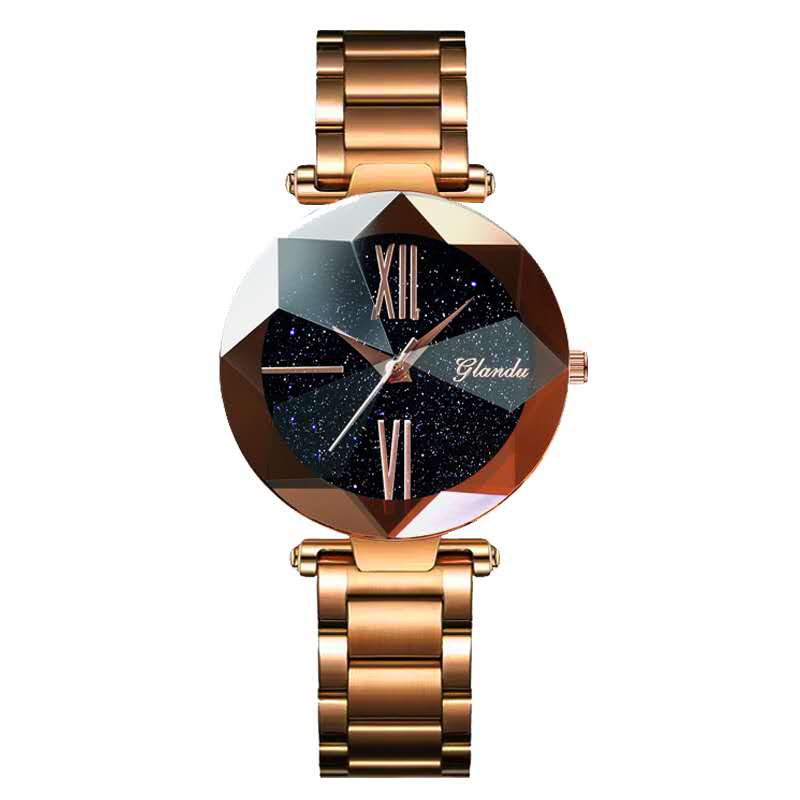 满天星不锈钢带防水女士手表网红直播图