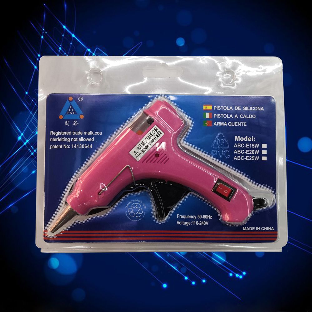 20W power pink ribbon switch small hot melt glue gun environmental protection lead-free thumbnail