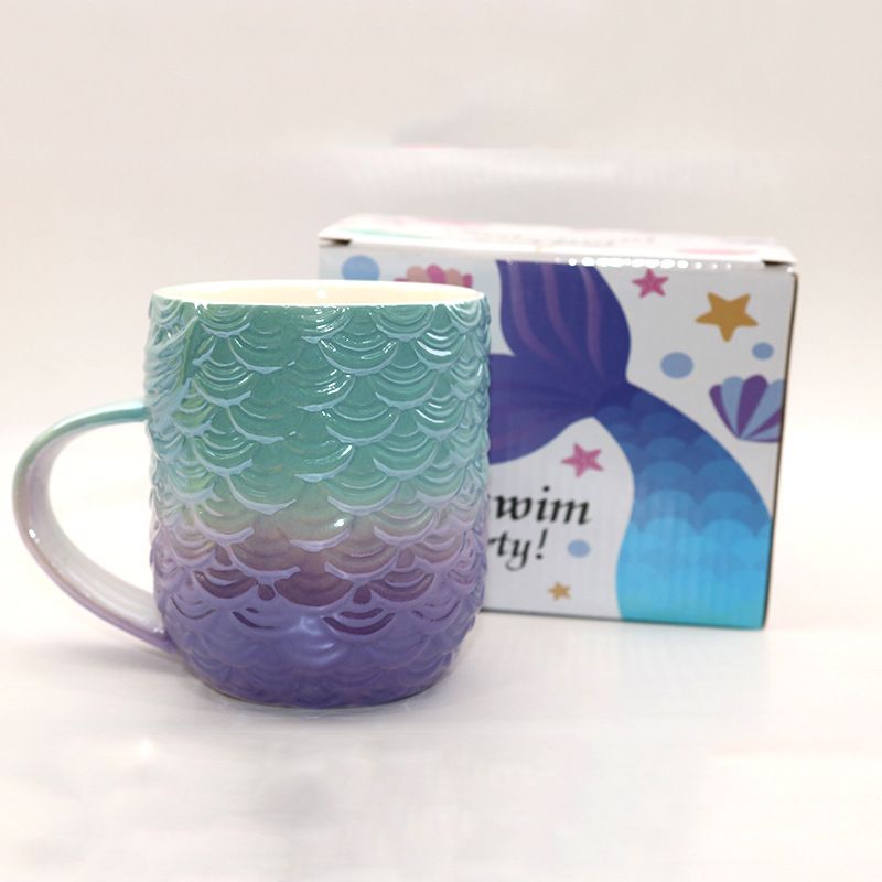 Electroplated Mermaid Ceramic Cup full figure