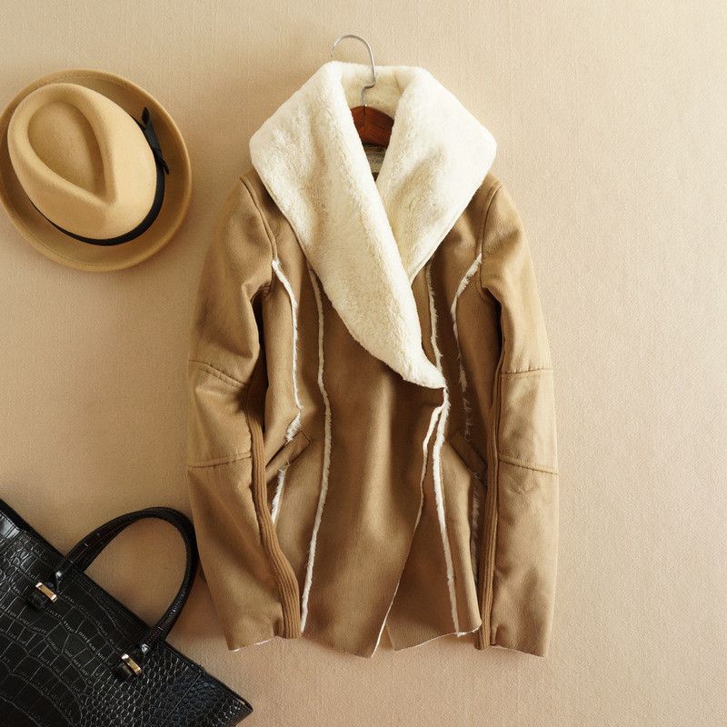 New fashionable faux fur suede coat for women, a slimming autumn and winter coat detail image 1