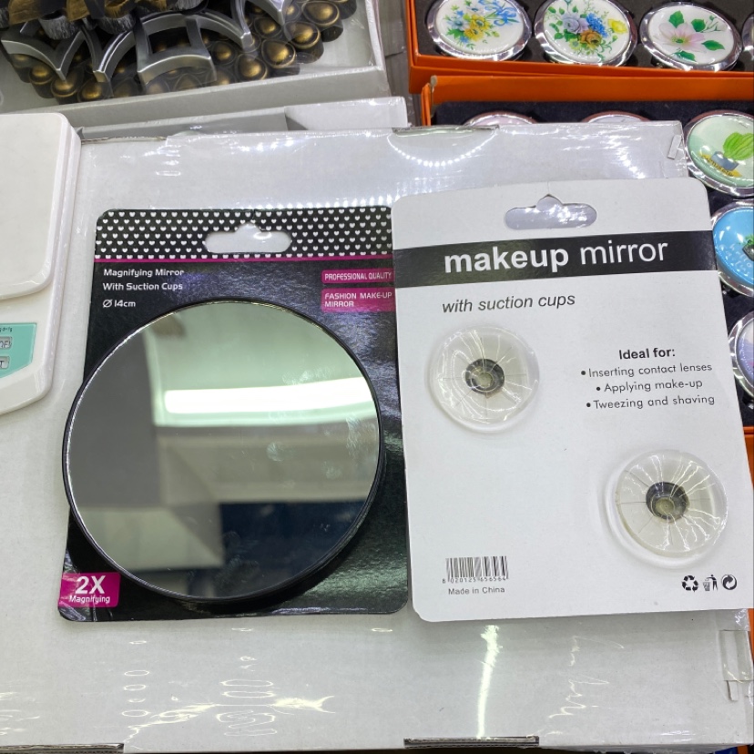 14cm 2倍放大镜双面便携式化妆镜厂家直销