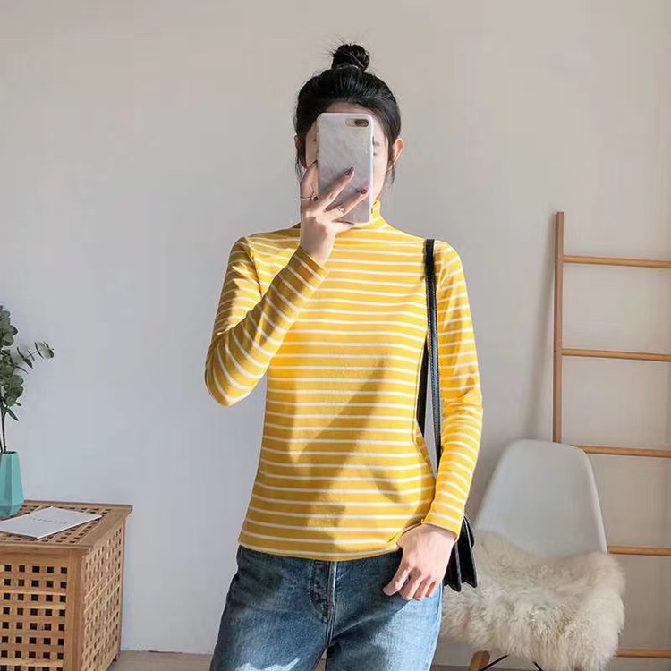 Semi-high-neck goddess dress, warm top, cationic base layer, women's autumn and winter new style, German velvet long-sleeved, thickened for outerwear undefined