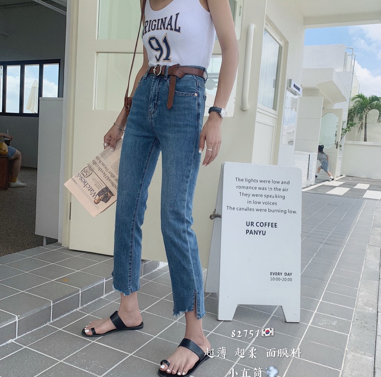 10Mifei 82751 Genuine 2020 Autumn/Winter New Korean-style fashionable stretch denim cigarette tube pants Specification image