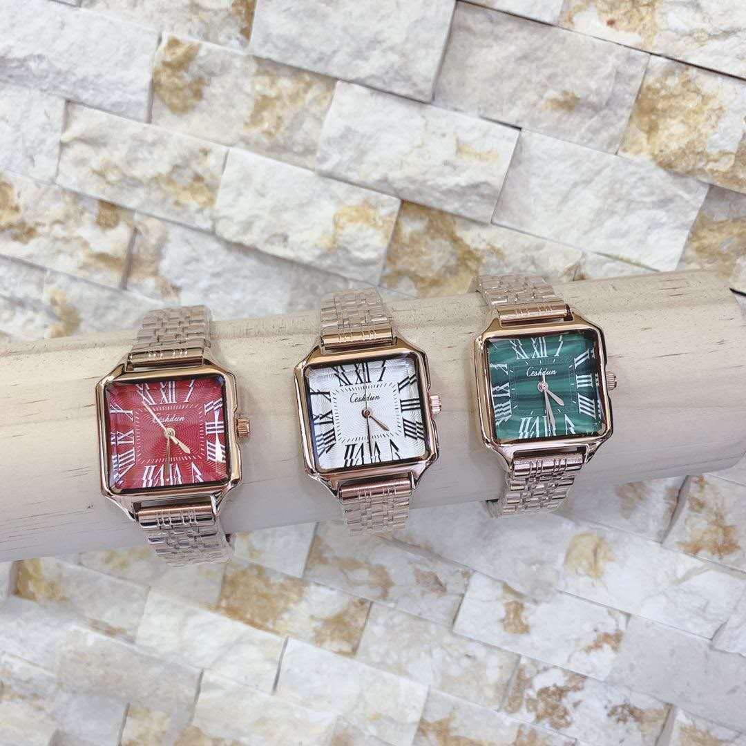 Hestin Square Roman letter steel strap women's waterproof watch