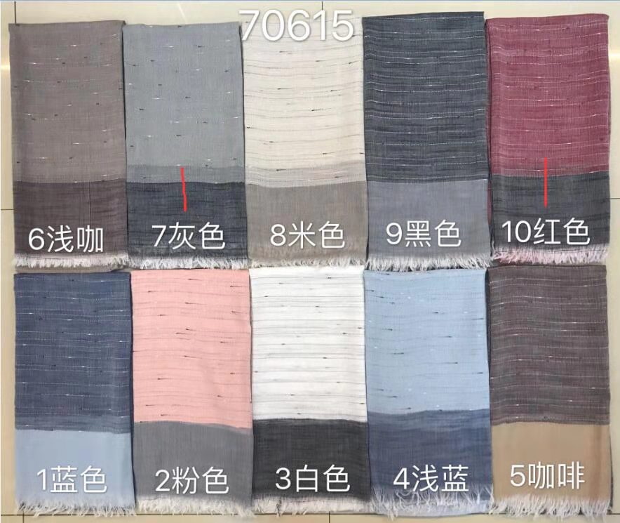 Cotton thin strip scarf shawl sequin chiffon long scarf square