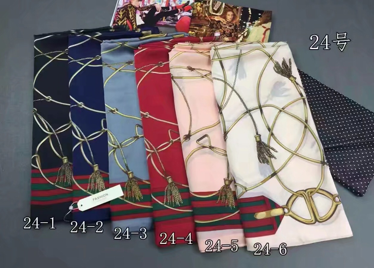 Printed silk scarf modeled after new silk satin