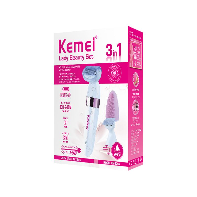 KEMEI KM-3204 Hair shaver, facial cleanser, Skin extirpation, facial massage, 3 in 1 Specification drawing