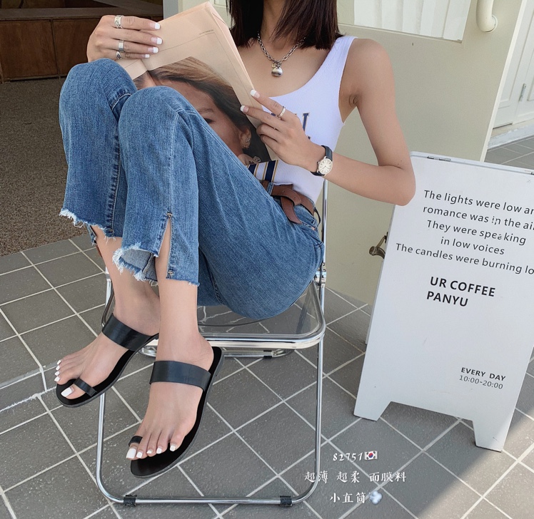 10Mifei 82751 Genuine 2020 Autumn/Winter New Korean-style fashionable stretch denim cigarette tube pants Application Scenario