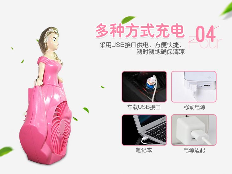 便携式小风扇USB可充电 办公桌迷你台式小型 手持学生宿舍超静音详情图4