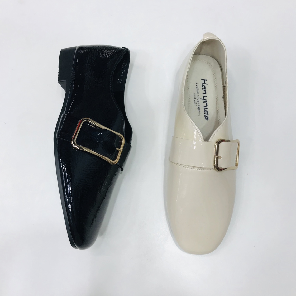 Victory Shoes Women's patent leather British Comfortable soft floor single shoes details Picture