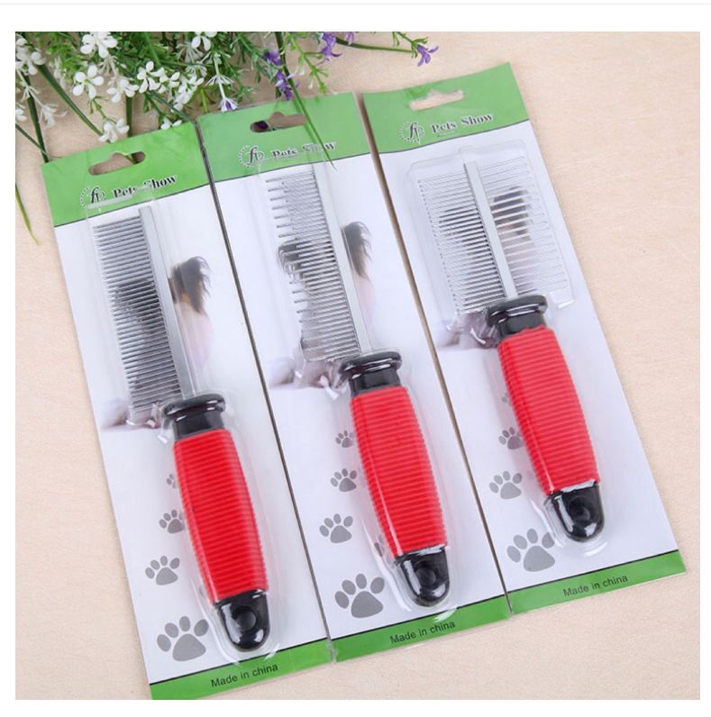 Fengpei factory direct T fur brush wooden handle needle brush pet grooming brush double-sided comb full figure