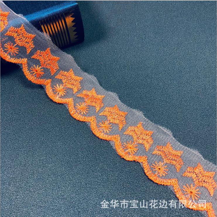 厂家直销 diy手工服装辅料装饰花边 大量颜色涤纶丝花边 水溶花边白底实物图