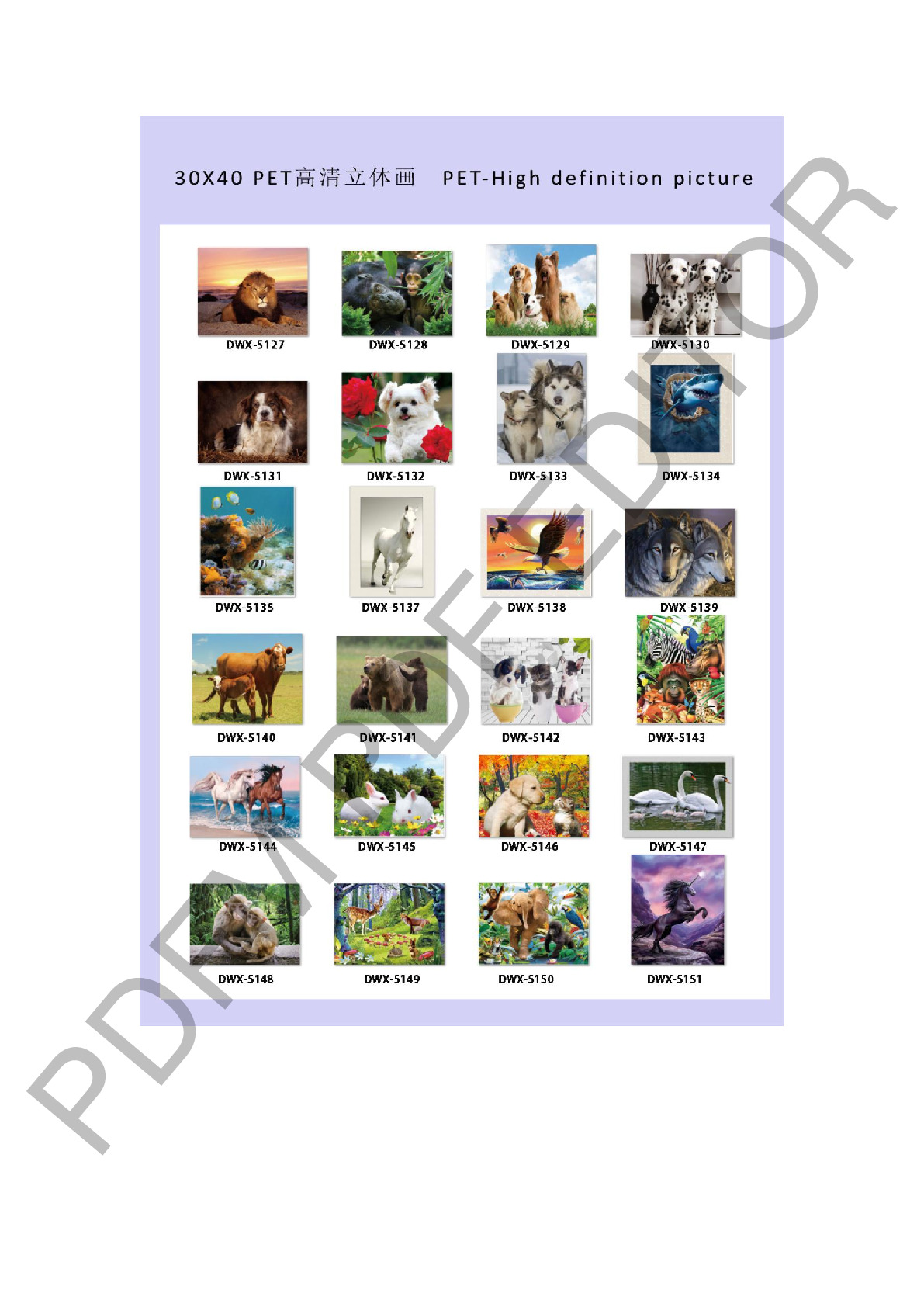 Manufacturers Direct Sales Hd 5Dpet Sticker Three-Dimensional Painting Decorative Painting Three-Dimensional Painting 30X40cm undefined