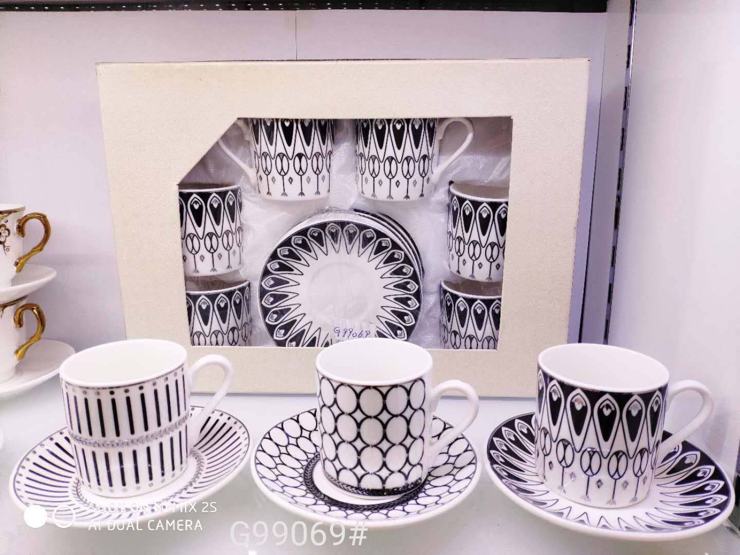 新款原创设计家用送礼骨瓷六碟六碟咖啡杯下午茶