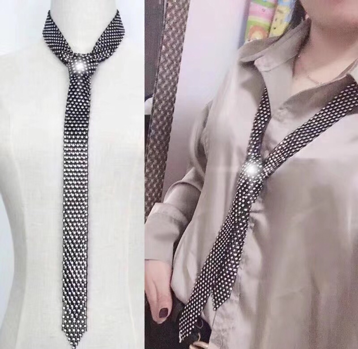 网红带钻小领带👔产品图