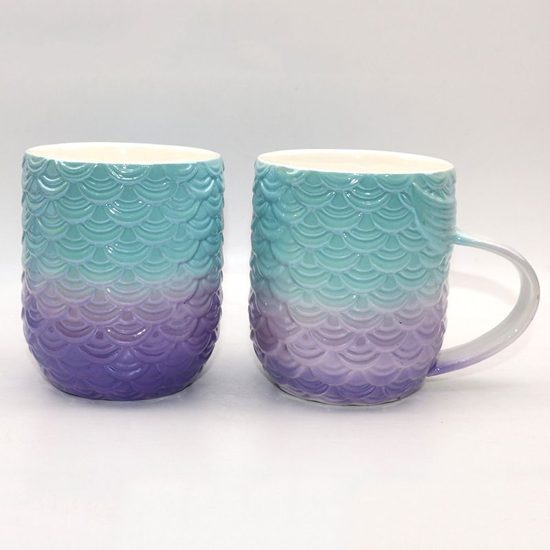 Electroplated Mermaid Ceramic Cup details Picture