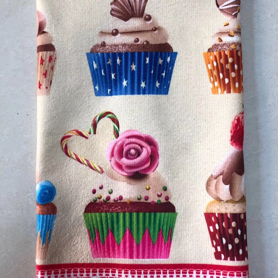 Tea towel cupcakes