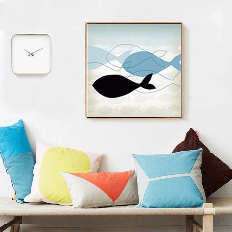 Shengshi Modern minimalist Decorative paintings, Nordic sofa background wall hanging paintings, abstract fish, hotel matching paintings factory direct sales detail image 2