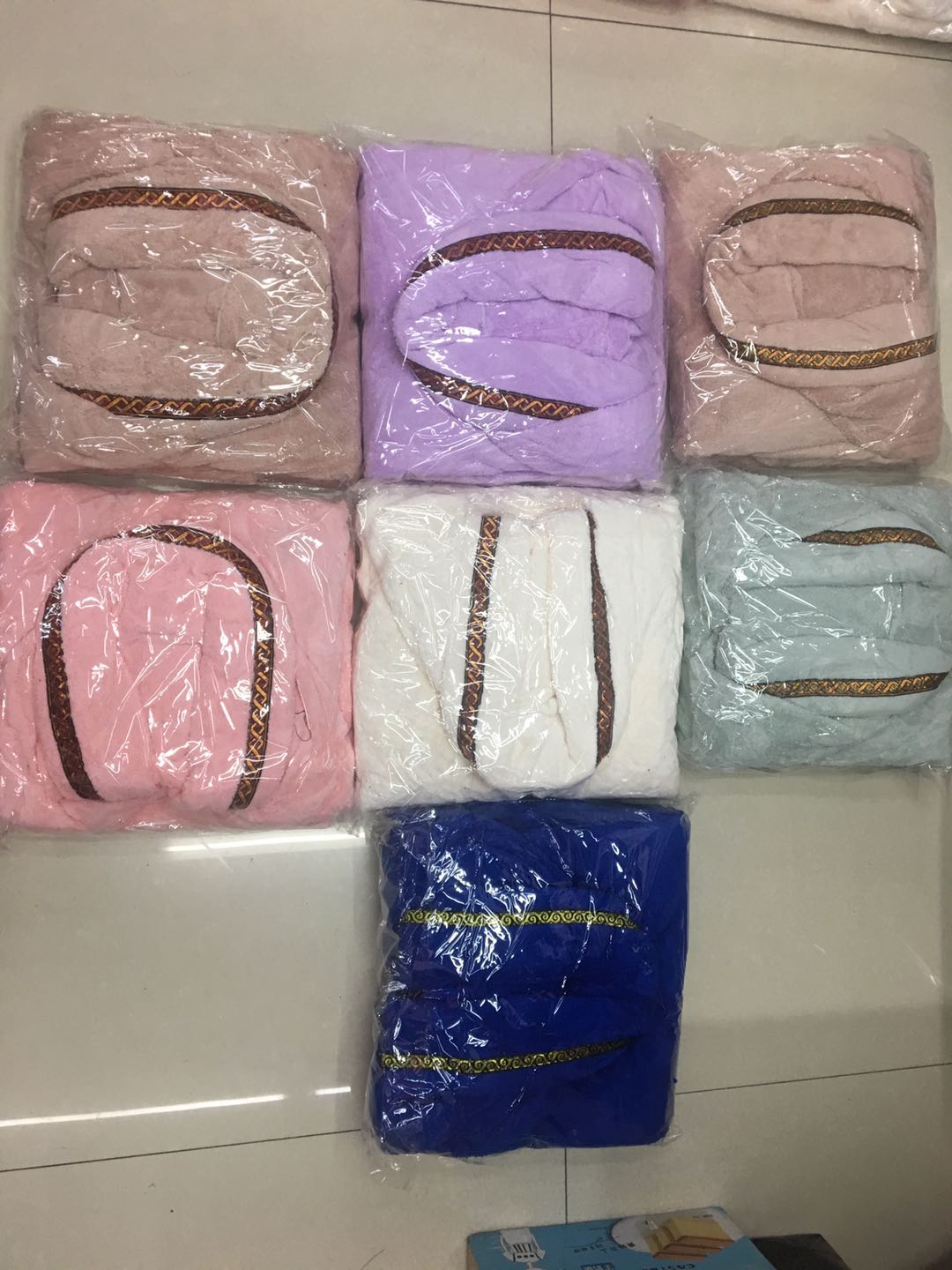 54433全棉加厚厂家直销浴巾毛巾干发巾浴帽浴衣洁面巾