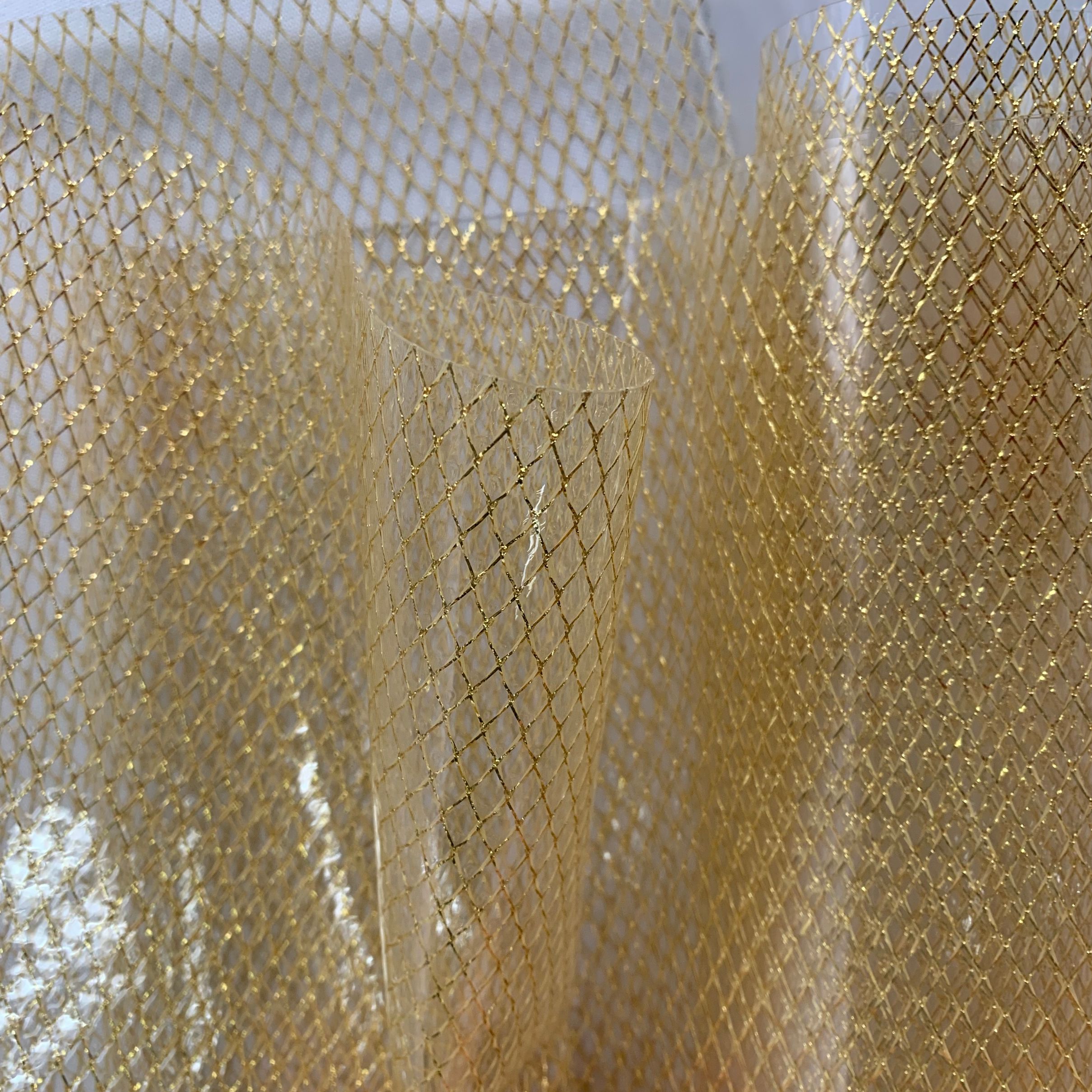 PEVA菱形夹网布化妆包 洗漱包材料膜详情图2