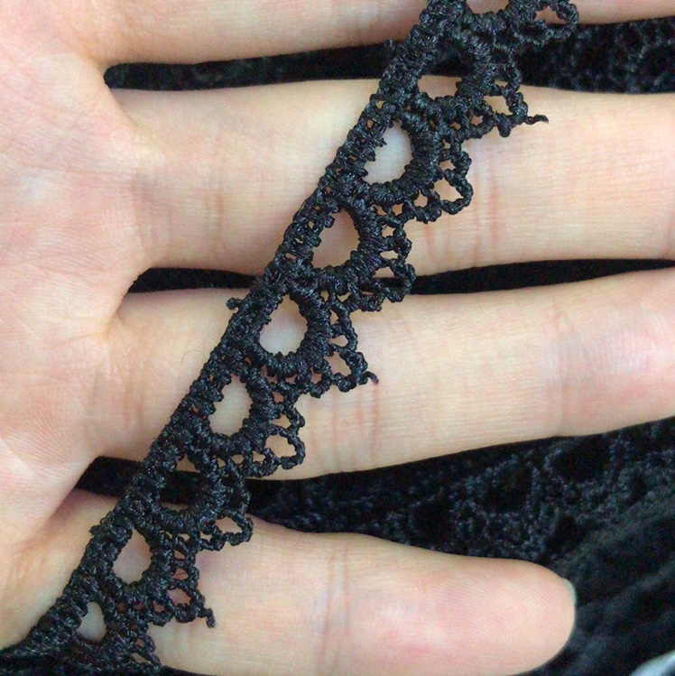 Black DIY necklace lace in stock, clothing accessory lace