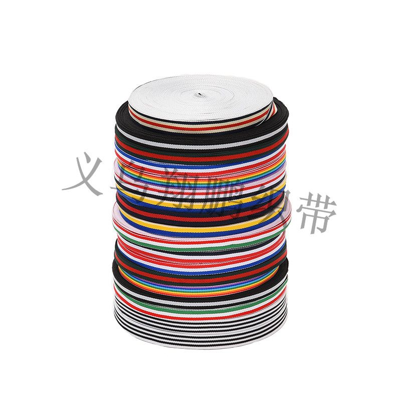 Tricyarn-dyed ribbon. Multicolor mixed stripe ribbon, manufacturer direct sale, medal belt thumbnail