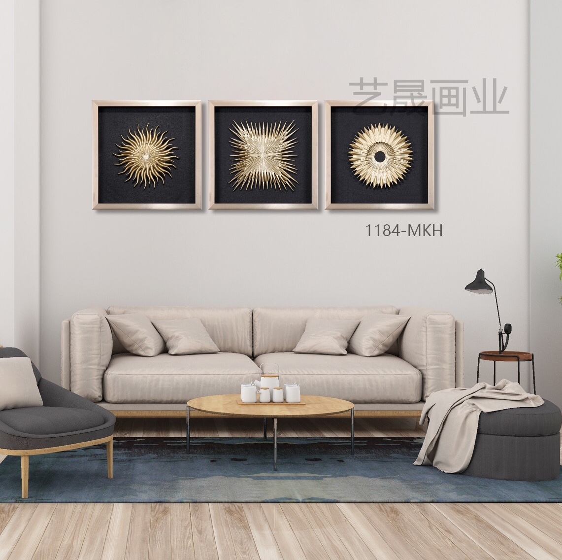 Explosive sofa living room bedroom decorative painting wood carving painting hanging painting thumbnail