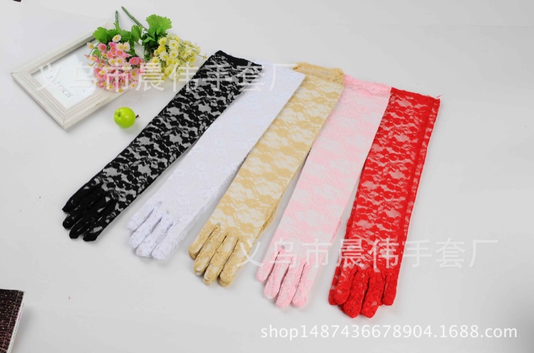 Korean lace long 43cm summer suntan prevention products lace patterns dance gloves manufacturers direct thumbnail