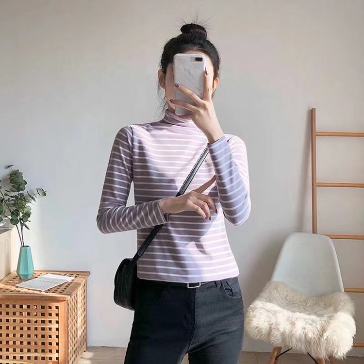 Semi-high-neck goddess dress, warm top, cationic base layer, women's autumn and winter new style, German velvet long-sleeved, thickened for outerwear Application Scenario