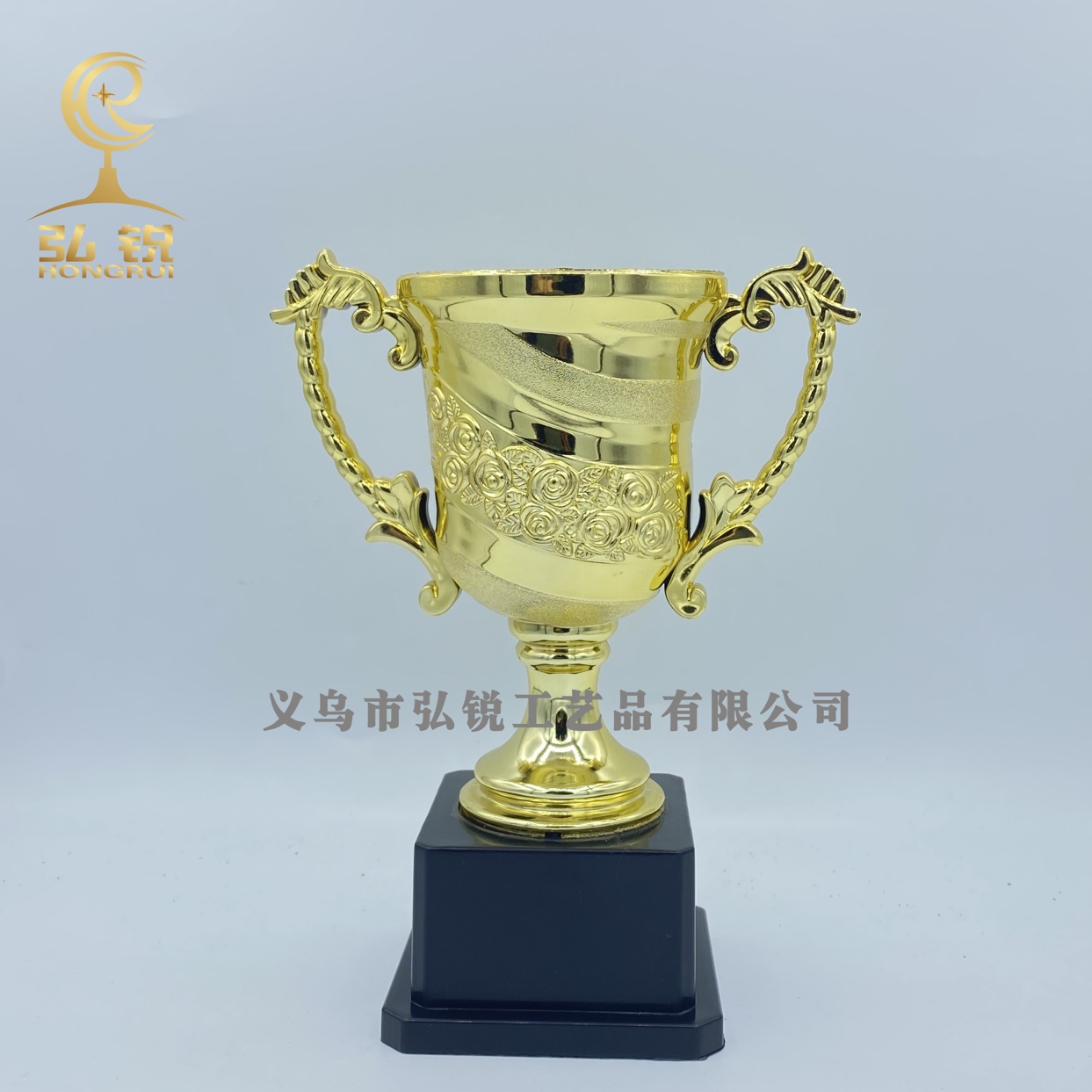 CS-004 Peony Square Base Large Trophy Plastic Creative Trophy Reward Prize, customizable logo Specification image