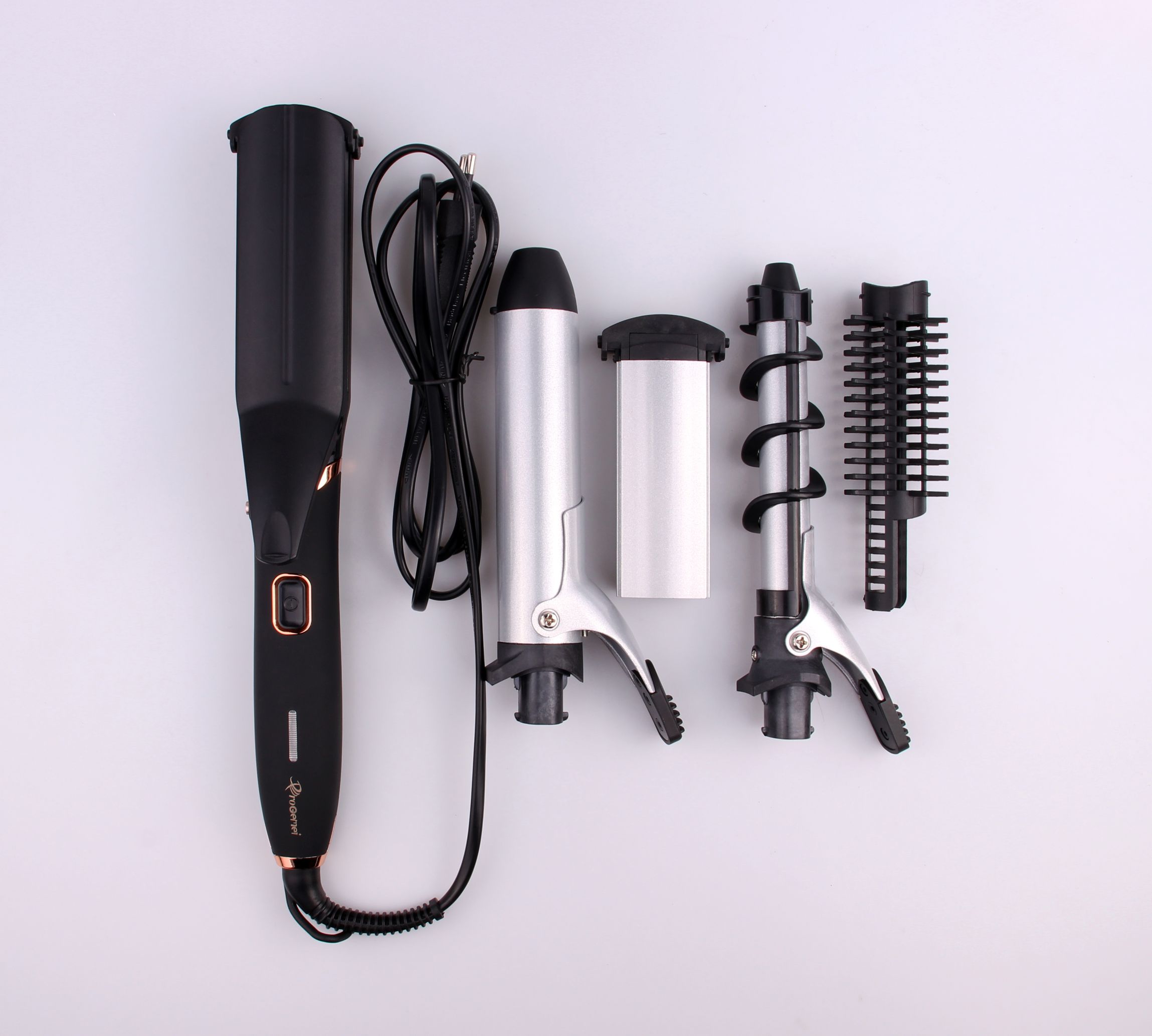 Geemy 2816 Electric hair straightener splint hair clipper Six in one hair styling set curling iron details Picture