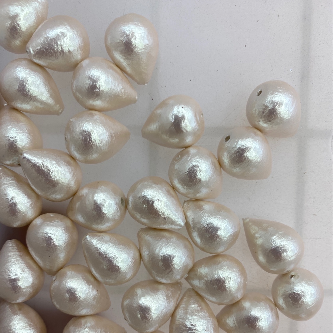 13✖️18水滴棉花珠米色仿珍珠串珠饰品配件