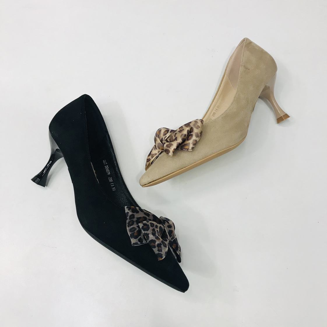 Victory Shoes Women's matte leopard print bow high-heeled single shoes Specification image