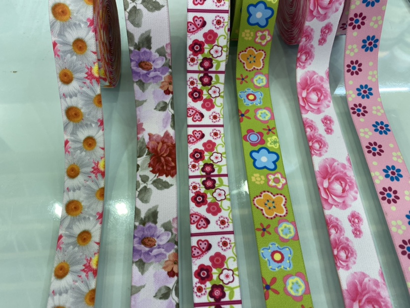 2.5公分小花多色数码印花松紧带 thumbnail