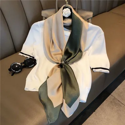 Foreign Style Summer Dual-Use Silk Scarf Explosion Korean Version Of Lady Silk Scarf Warm Thick Super Cute Temperament Scarf All Casual Trend Fashion Women
