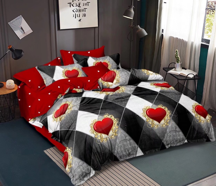 Black and white combination style, matte printed multi-piece set, no pilling and no color fading! Comfortable, breathable and soft! Four pieces of bedding, bed sheets and duvet covers undefined