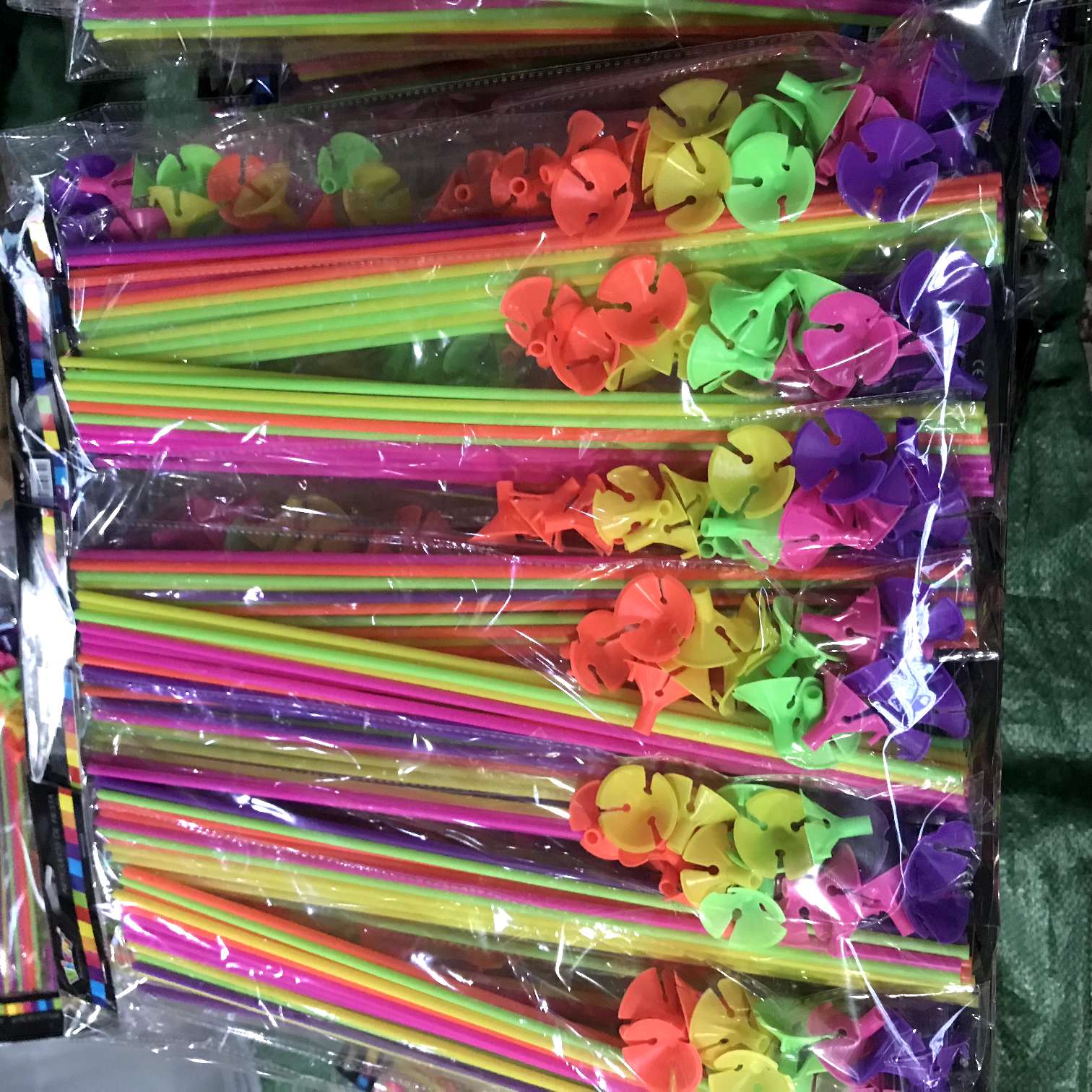 气球配件12套装气球托杆混色40cm新料加长加粗加硬乳胶气球支架杆子托杆花束拖 纯料选色 玩具  充气玩具   其他充